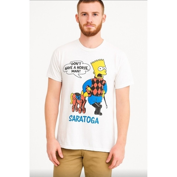 Stedman Bart Simpson Saratoga  T-Shirt Men's XL  Vintage 80-90s Rare Print - Picture 1 of 11